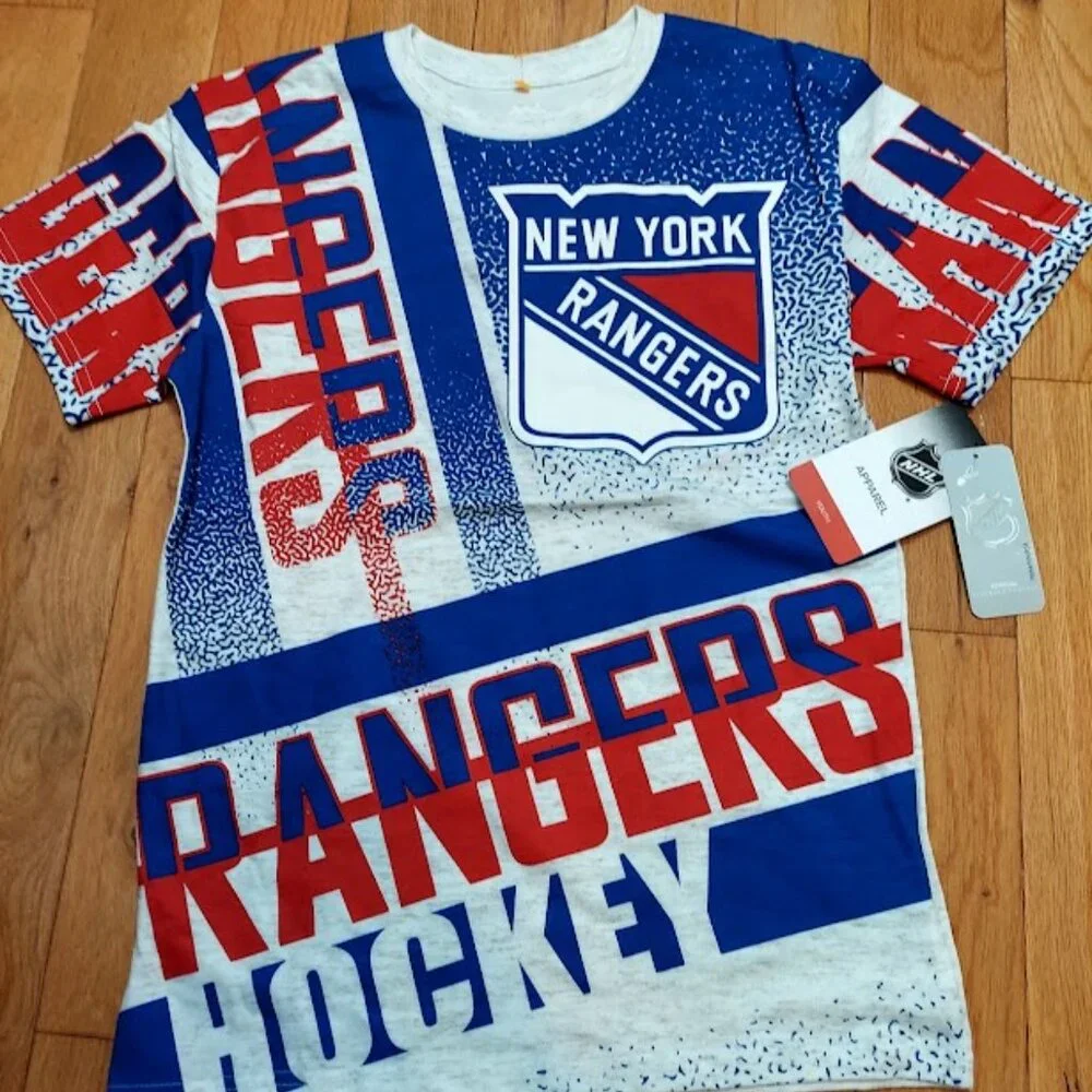 New York Rangers Youth XLarge 18/20 T-Shirt NHL Official Licensed New Light Grey